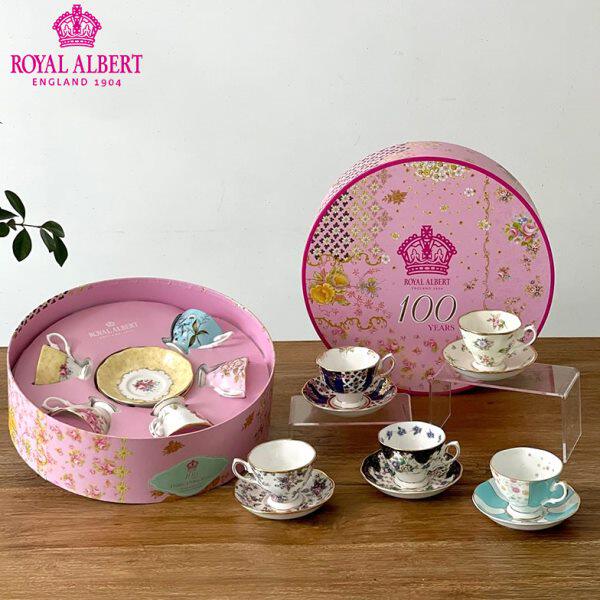 Royal Albert阿尔伯特百年系列杯碟五件套 骨瓷茶咖杯礼盒装茶具