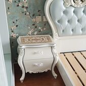 欧式 小柜子储物柜床边柜桌迷你田园床边 床头柜柜卧室小户型白组装