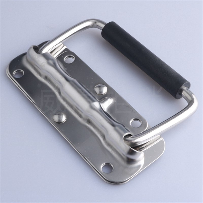 L602不锈钢304折叠拉手承重工业设C备把手L603木箱航空箱吊环L605