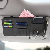 多功能夹收纳车女据收纳车内夹件票卡片卡包证汽车遮阳板眼镜本载