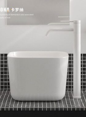 白色防溅水 洗手盆  圆形公寓盆 民宿洗漱加深大号陶瓷台上盆酒店