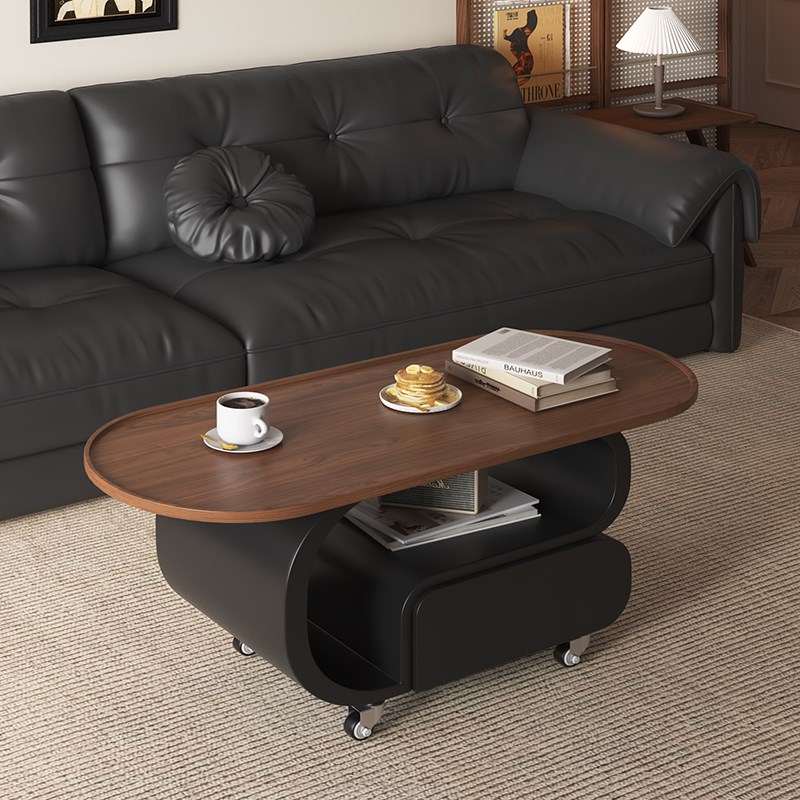 现代简约创意可移动沙p发茶几小户型客厅家用轻奢高级感实木茶几