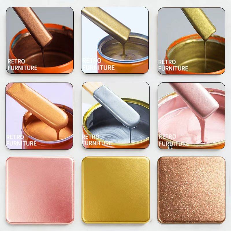 掘优金色漆金粉漆古铜色玫瑰金香槟色油漆铁艺金箔闪光金属漆涂料