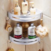 免打孔浴室转角架挂墙化妆室三角置物架浴室淋浴房沐浴用品收纳