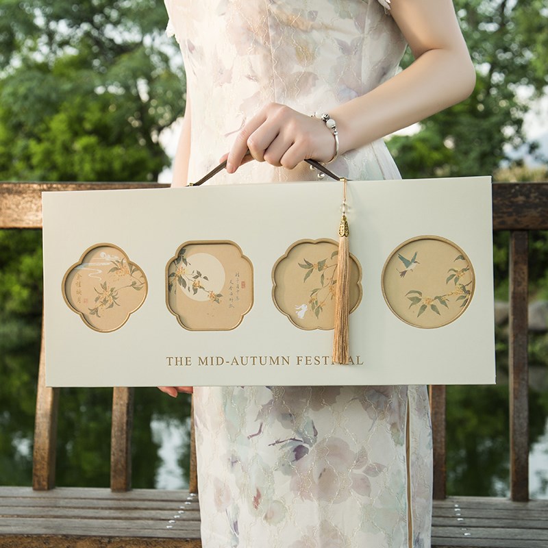 2025b中秋月饼6/8粒装礼品盒复古国风空盒包装盒高档手提定制logo