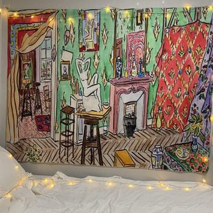 马蒂斯抽象人物墙壁装 饰挂毯背景布房间床头卧室布置墙布窗帘桌布