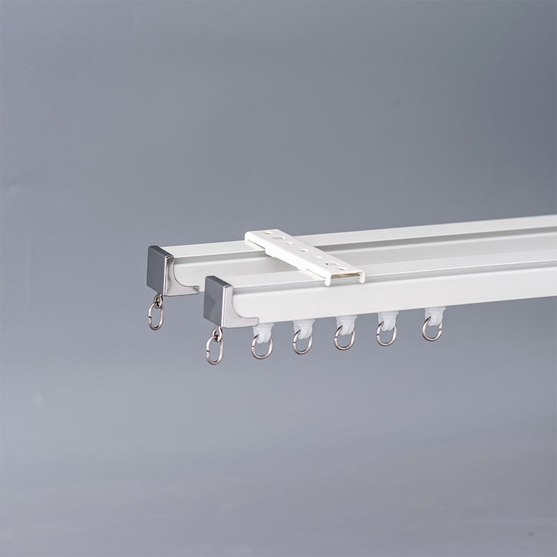 铝合金窗帘轨f道静音加厚单轨双轨滑轮飘窗客厅顶装侧装滑轨导轨