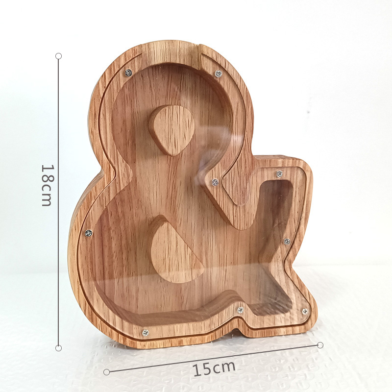 木质存钱罐钱箱存k銭罐储钱罐摆件卡通透明礼品圣诞节圣诞树压岁