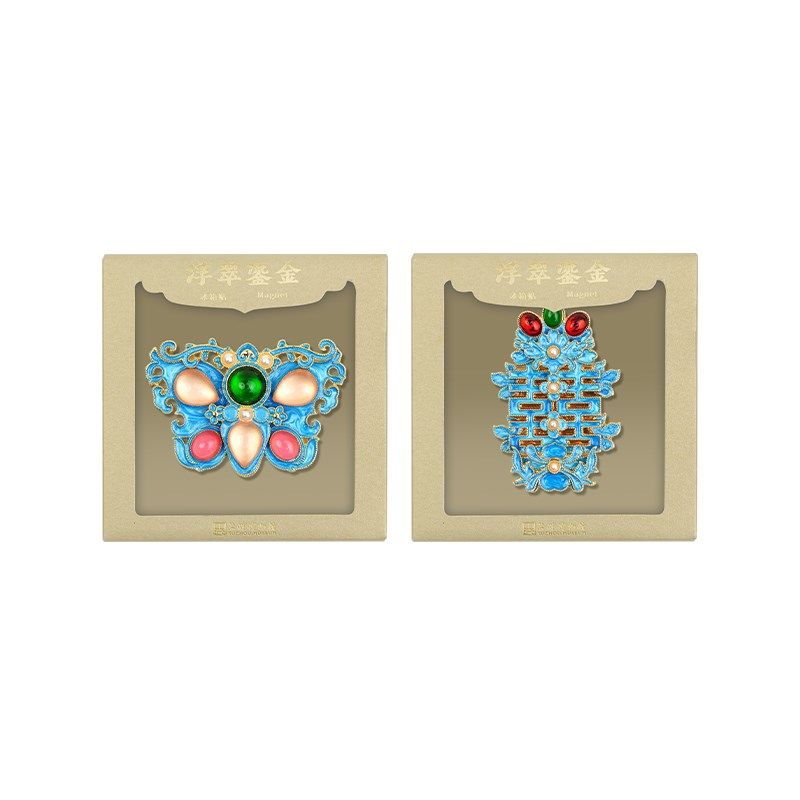 苏州博物馆浮翠鎏金冰箱贴文创纪念品精致磁贴金属冰箱贴装饰礼物