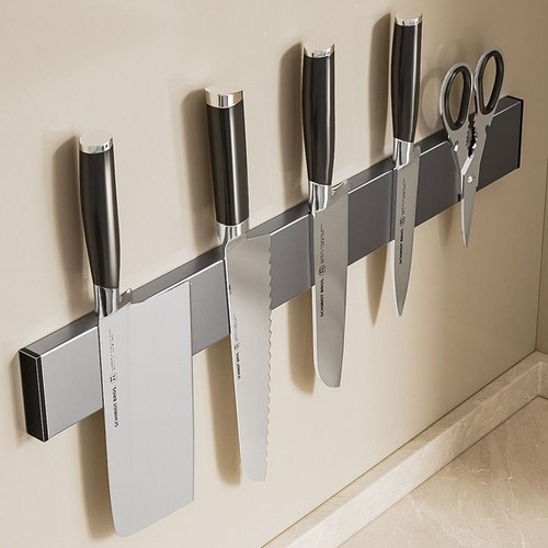 厨房磁吸刀架置物架免打孔壁挂菜刀磁铁刀座收纳刀具架子磁力磁性