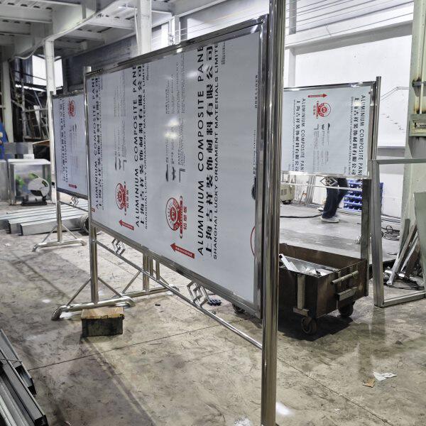 户外不锈钢广告牌宣传栏移动告示栏展示架立式引导提示河道工地牌