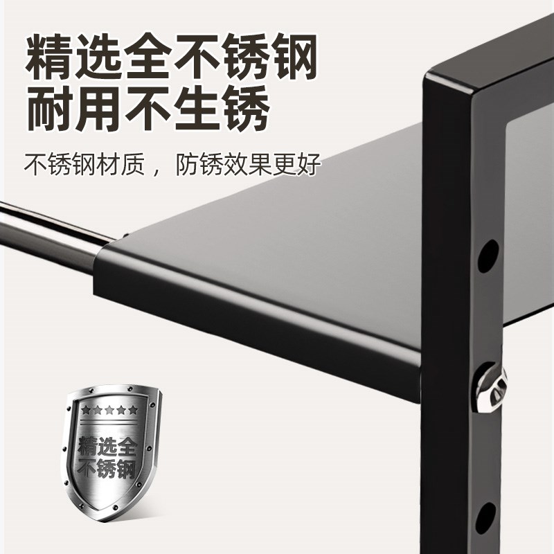 厨房下水槽置物架不锈钢可伸缩双层橱柜内分层隔板架锅具收纳架子