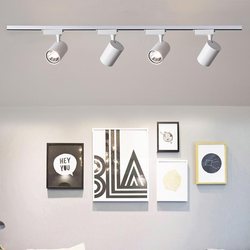 led轨道射灯服装店店铺商用明装家用COB超亮天花背景墙导轨射灯