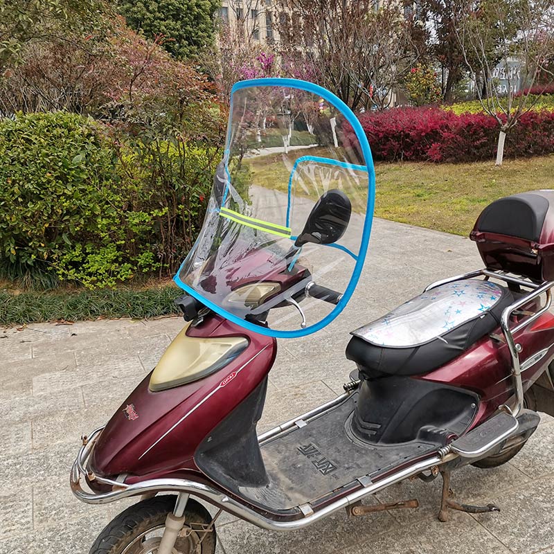 可折叠四周支撑电动车前挡风板膜踏板摩托电瓶车透明加厚挡雨膜罩