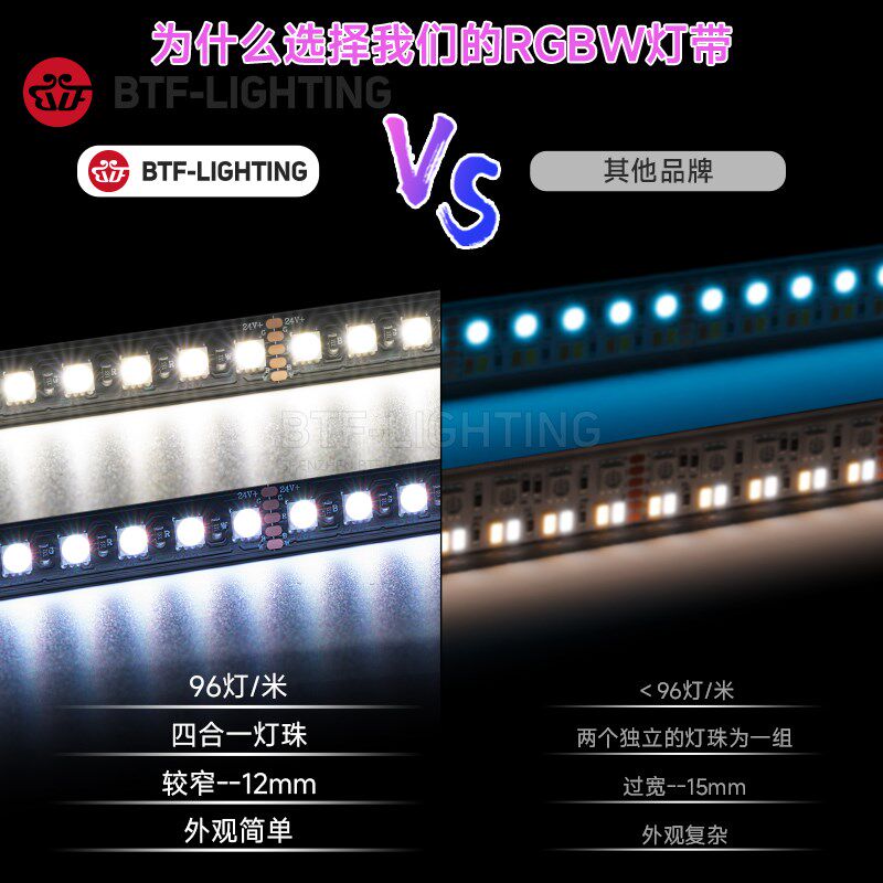 led灯条RGBW四合一灯珠24V自粘PCB板客厅吊顶SMD灯装饰低压软灯条