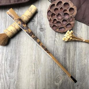 挑男女文玩紫竹寸留龙宣纸美方头雕刻空白95金洒真盘苏工精扇子青