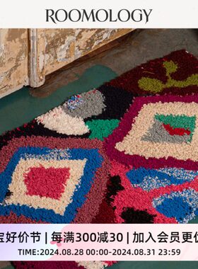 挂画y摩洛哥进口艺术抽象拼织g纯手工moo地毯loRo挂毯棉布地毯