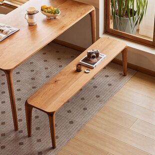 长条凳匣居凳子樱桃长板凳日式餐厅瀑飞榫卯木餐凳全美原木北北欧