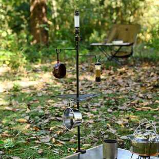 la含套铝合金灯架化钩户外露营款化量黑l灯轻折叠迷你云台板i桌kT