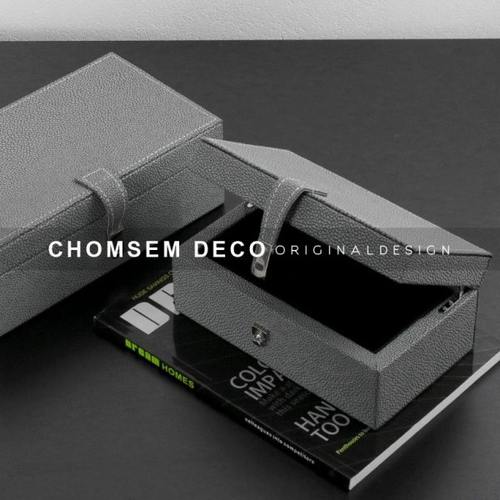 现代轻奢pu皮革软装饰品盒家居梳妆台收纳首饰盒售楼处酒店置物盒