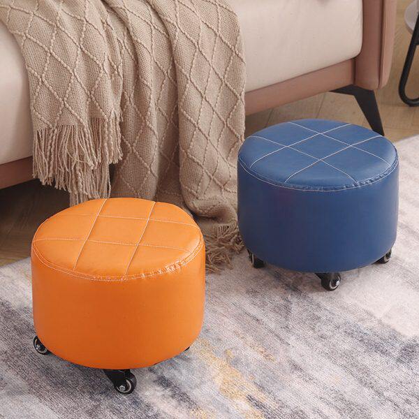 滑轮矮凳万向轮小凳子创意带娃神器家用多功能美缝圆凳软坐可移动