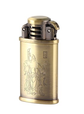 HY308老式金属创意砂轮明火打火机充气打火机