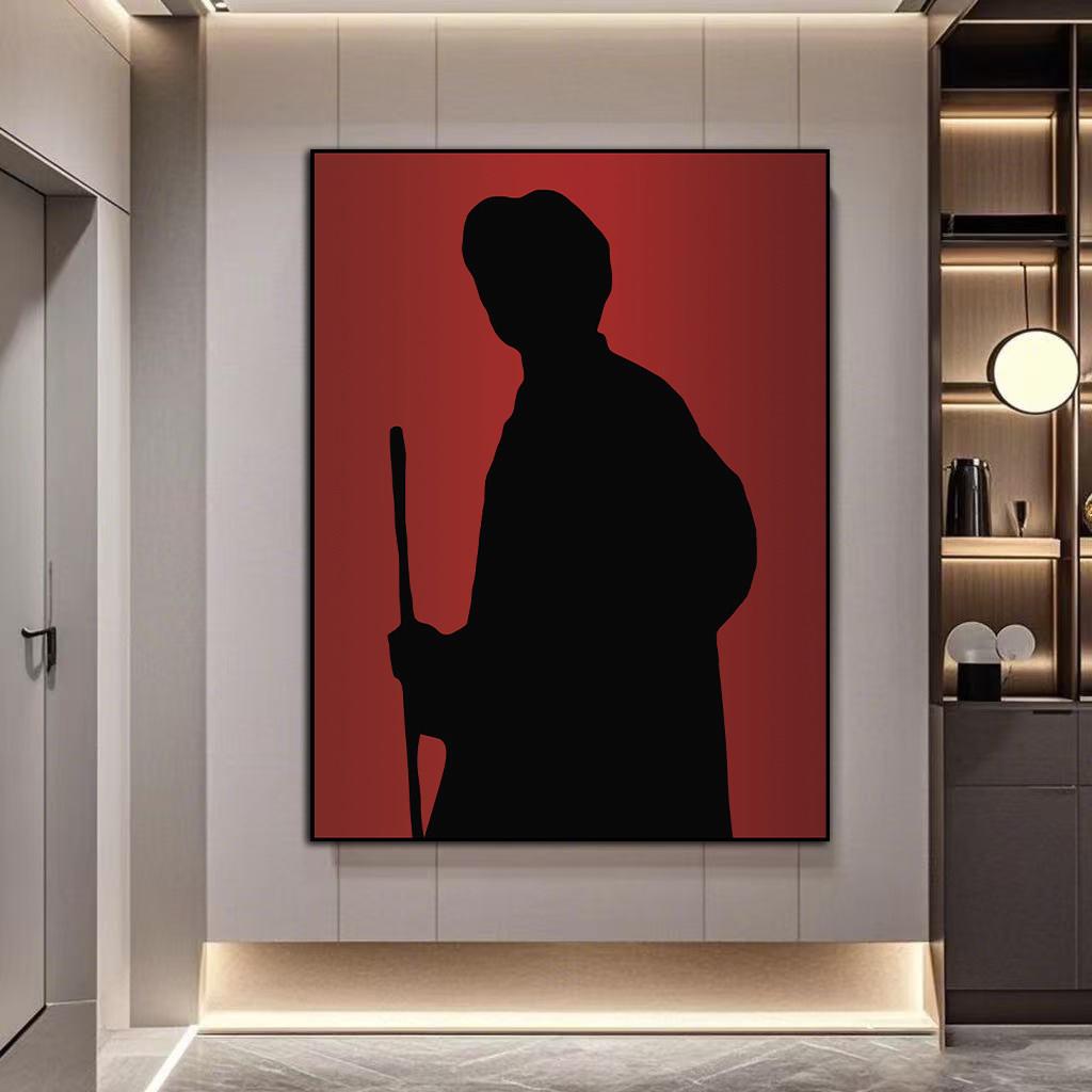 毛主席墙画领袖教员像伟人画像中堂挂画客厅玄关装饰壁画毛爷爷