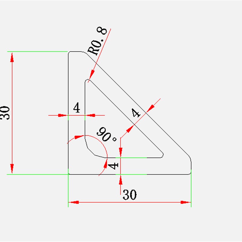 三角形型材直角三角形铝合金2030z405060三角平台侧边直角铝挤型
