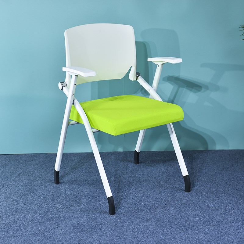 折叠培训椅一体带桌板办公会议椅带写字J板员工职员开会塑料靠背