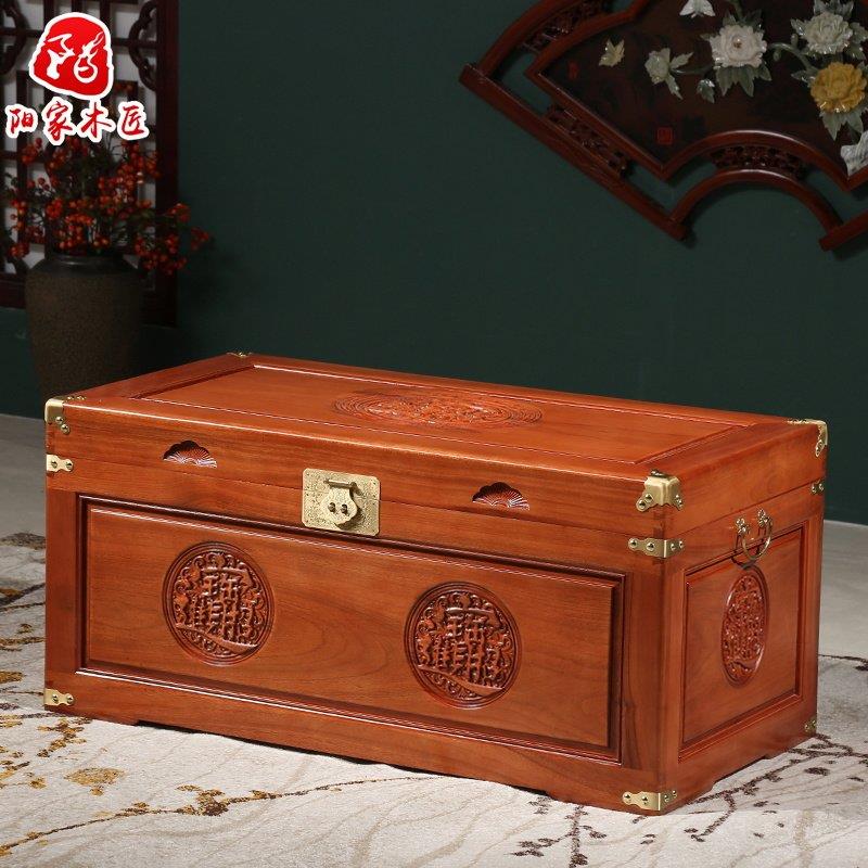 樟木盒子长方形字画盒收藏盒大型家用全樟木实木收纳婚礼收纳盒