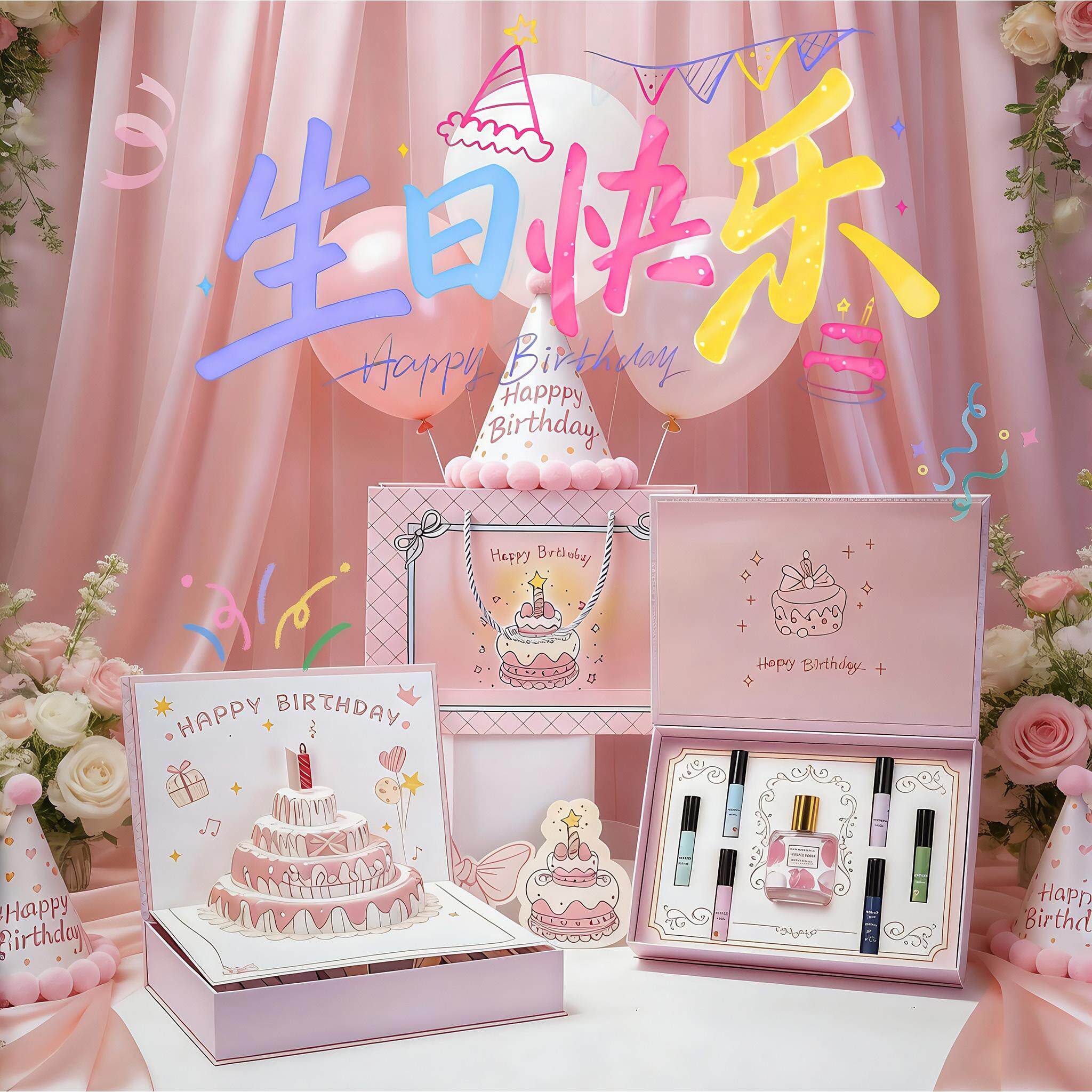 生日蛋糕香水礼盒高级感小众生日礼物女生送闺蜜创意礼物仪式感