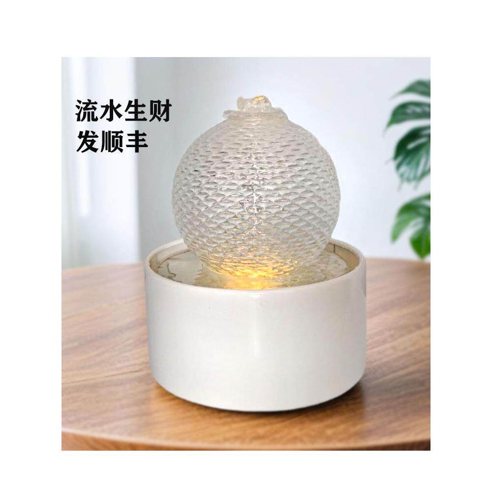 喷泉流水摆件循环水招财客厅小型办公桌面装饰创意造景风水轮礼物