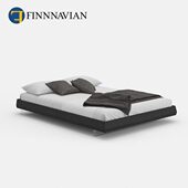 侘寂ve无床头 小户型风芬纳维亚 双人2空r悬浮oH床实木翱翔 悬