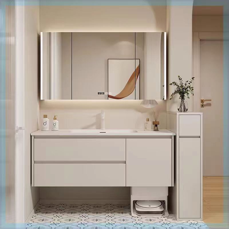 陶瓷一体盆浴室柜67/77/87/97/107/117CM扫地机器人蜂Z窝铝洗漱台
