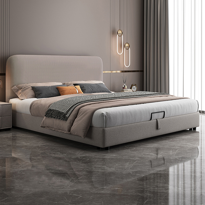 集运科技布艺床简约现代1米5y小户型双人床主卧室大床少女轻奢婚