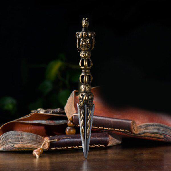 铜金刚头铁下做旧马 手工金刚杵  橛供具尼泊 上