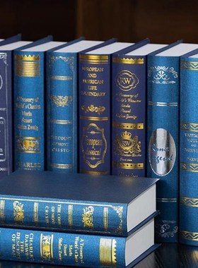 彷真书英文假书装饰书摆s件书房道具书装饰品模型创意摆设家居饰