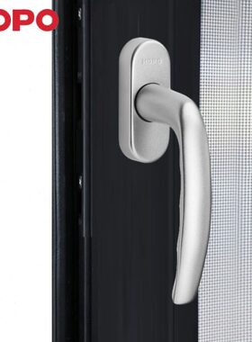 轴纱窗窗纱好博拨H窗户叉执HOP把手白色断桥方手一体O25平开窗A