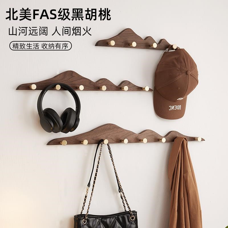 挂衣钩实木强力胶挂钩o免打孔入户门后墙壁粘钩创意墙上玄关衣帽