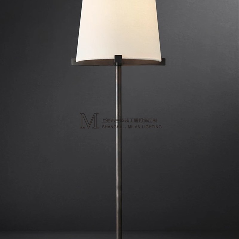 新中式定制RH极简布艺台灯复古金属烤漆中古风Q酒店展厅别墅装饰