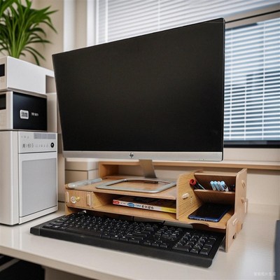 台式机增高架垫高显示器11厘米桌面整理键盘杂R物收纳小抽屉置物
