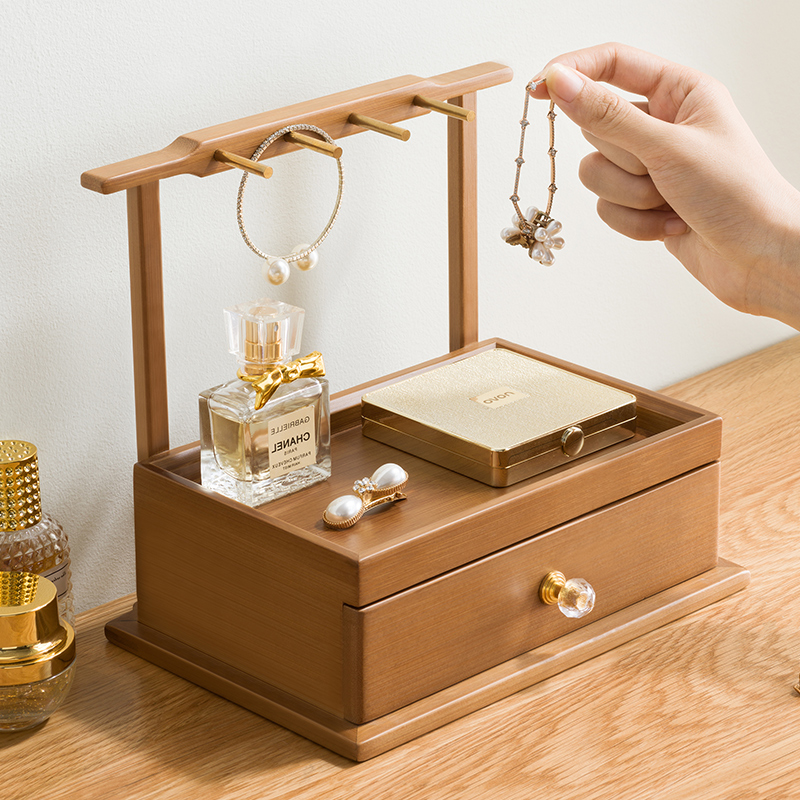 首饰盒收纳盒子高档精致手饰品耳环项链2023N新款发饰耳钉发夹耳