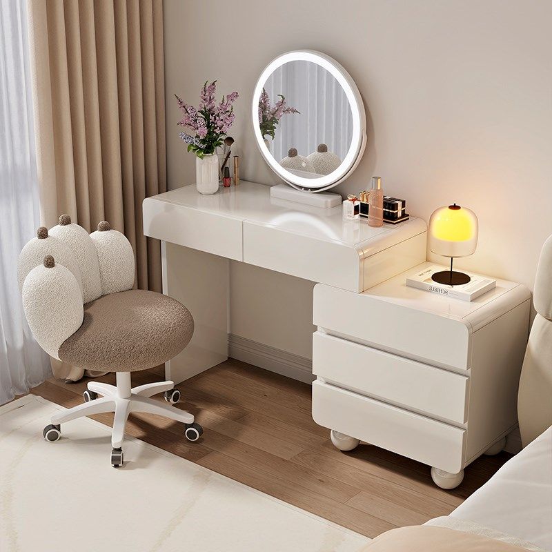 2025新款轻奢奶油风梳妆台卧室A简约现代化妆桌实木梳妆台斗柜一,住宅家具,梳妆台/桌,淘宝优惠券,粉丝福利购,淘宝优惠卷