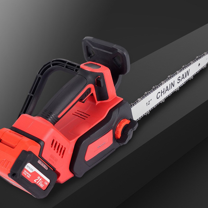 12寸大功率锂电锯充电式伐木工高速电链锯家用小型V电锯无刷锯木
