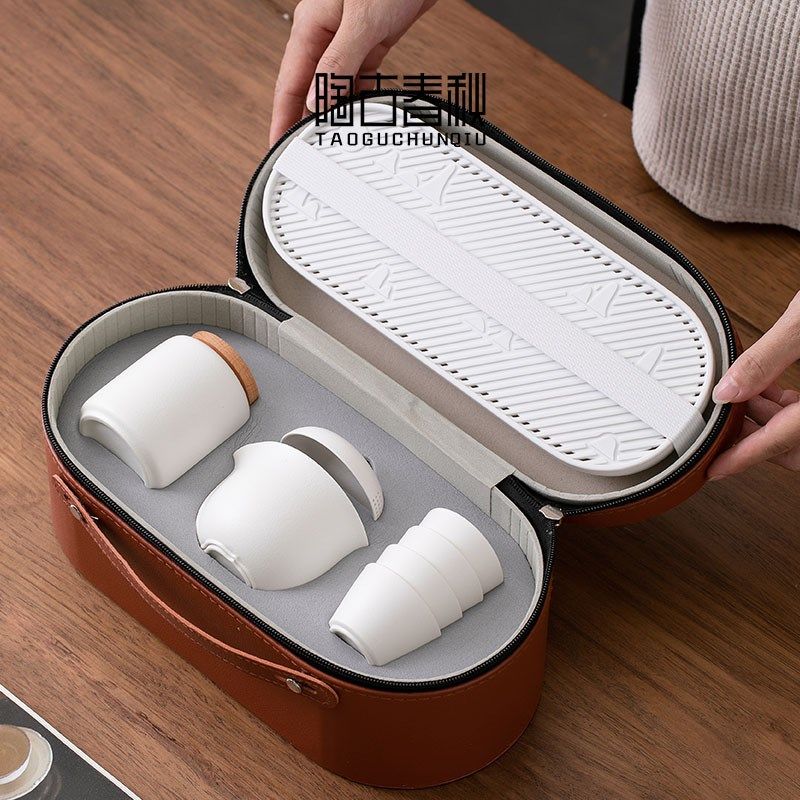 车载功夫旅行茶具套o组陶瓷户外露营可携式快客杯茶盘泡茶杯收纳,餐饮具,旅行茶具,淘宝优惠券,粉丝福利购,淘宝优惠卷