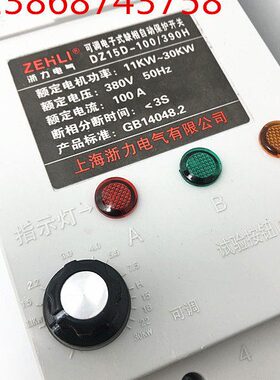 电气 0载5/自动H过9开关缺相-100 可调Z13电子式DD保护上海浙力