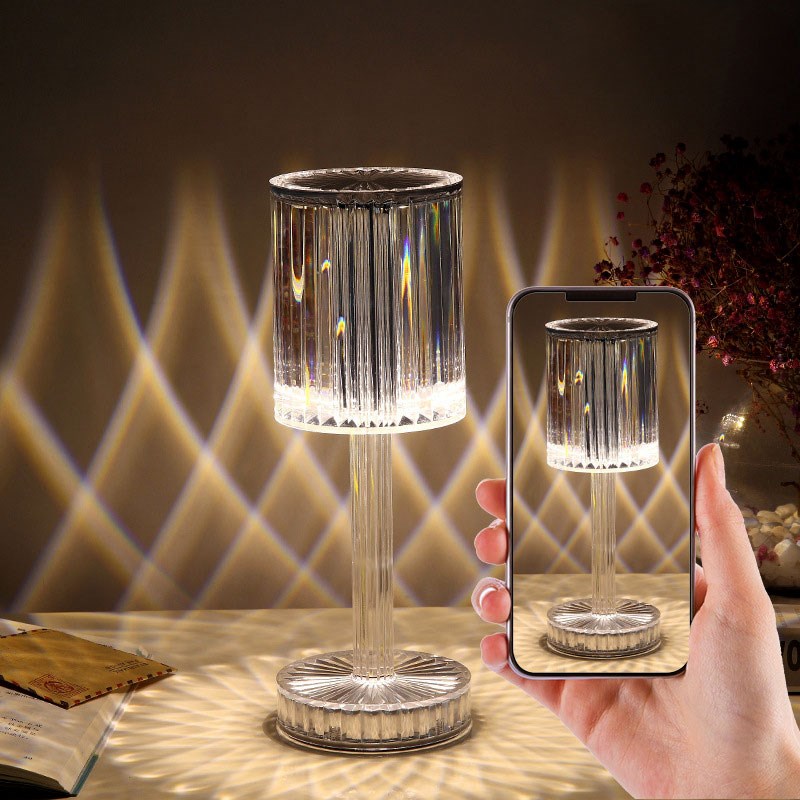 盖茨比水晶台灯网红桌面装u饰浪漫钻石氛围台灯卧室情调床头小夜