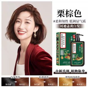 南京同仁堂泡泡染发剂膏植物天然纯男士专用不沾头皮一洗黑色 栗