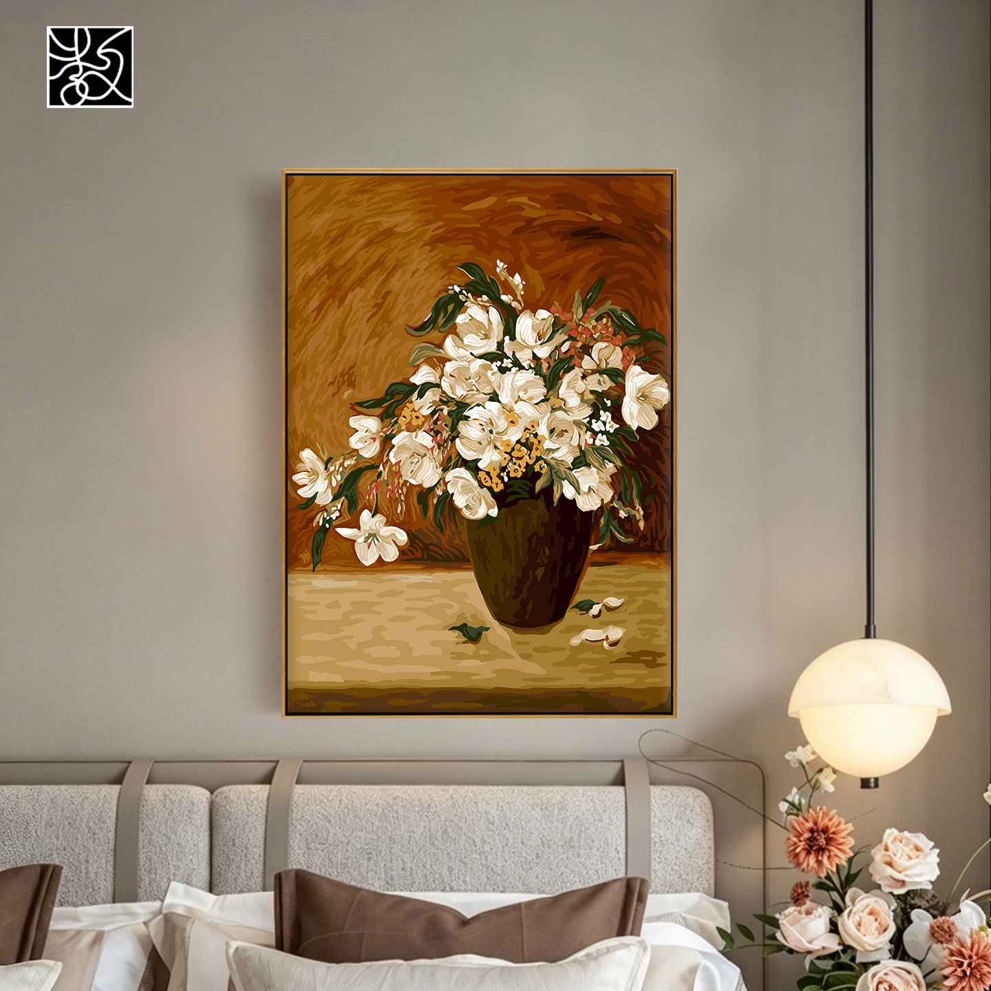 数画大师数字油画手工填色花卉油画手绘客厅装饰画成人减压画暮香