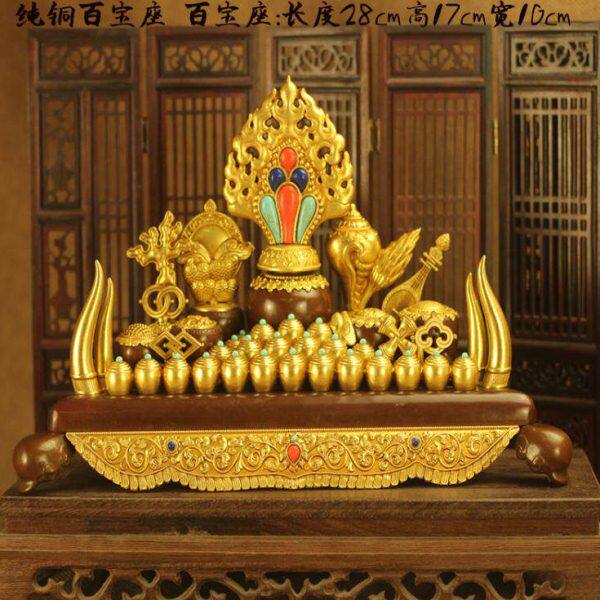 宝花总座仿 八供铜百铜酥油集 摩尼宝宝如意立体摆件宝工艺百合金